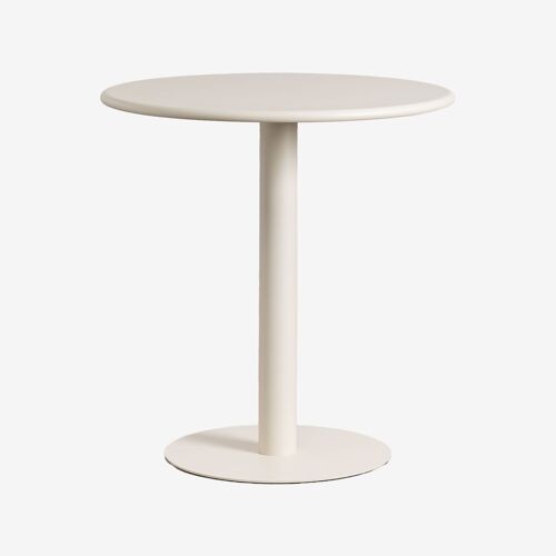 Table de cuisine ronde Ø70 cm en fer Mizzi Tapioca Beige