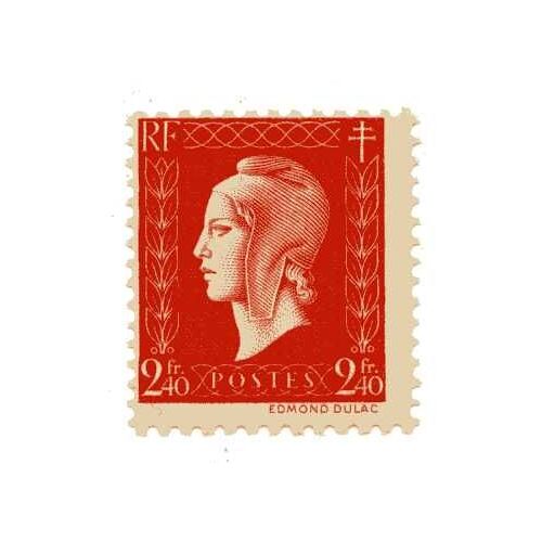 Timbre "Type Marianne De Dulac" N° 693 Neuf Sans Charnière De 1945 , 2 Fr 40 Rouge.