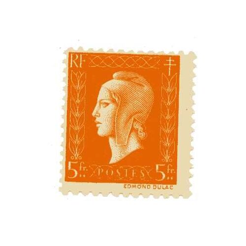 Timbre "Type Marianne De Dulac N° 697 Neuf Sans Charnière De 1945, 5 Fr Orange.