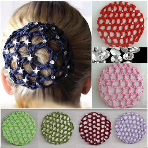 Filet À Cheveux Pour Femmes, Belle Couverture De Chignon, Filet Pour Femmes, Danse De Ballet, Patinage, Crochet, Strass, Style, Accessoires De Coiffure