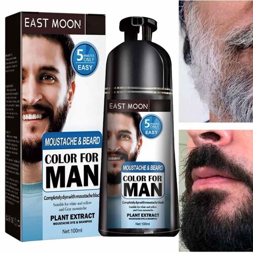Shampooing Pour Barbe Et Moustache Noire, Liquide De Coloration, Obscurcissant Naturel, 3.53oz 