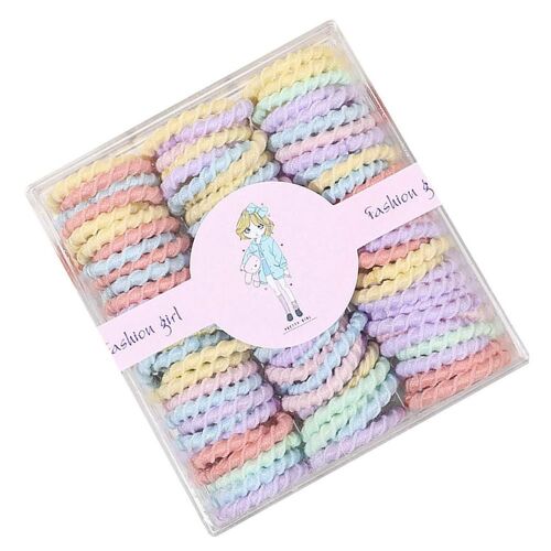 Attaches Pour Cheveux Sans Dommage, Mini Bandes Élastiques Sans Couture, Porte-Queue De Cheval, Bande De Sauna Souple, Cravates, Document Bonbon, Accessoires, 60 Pièces