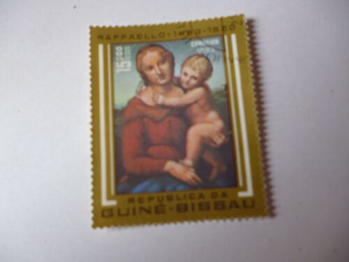Timbre "Guine Bissau 1983:Raphaël 1483-1520 :Vierge À L'enfant".