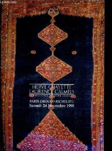 Catalogue De Ventes Aux Encheres - Tapis D'orient - Paris Drouot Richelieu Salle 4 - 24 Novembre 1990.