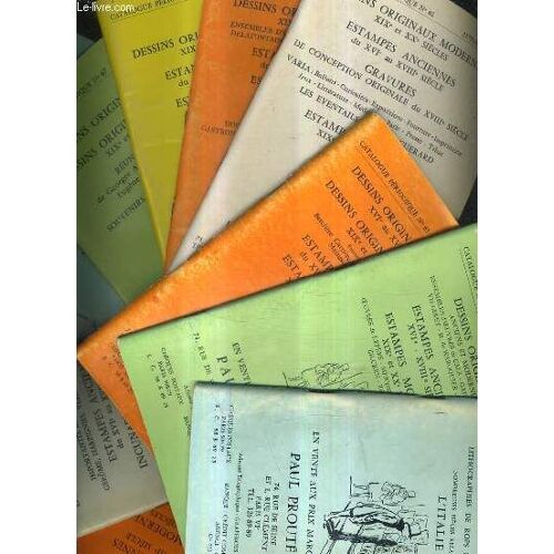 Lot De 11 Catalogues De La Librairie Paul Proute - Dessins Originaux Anciens Et Modernes - Estampes - Gravures Etc - N°49 Ete 1969 + N°59 Printemps 1974 + N°61 Printemps 1975 + N°62 Automne ...