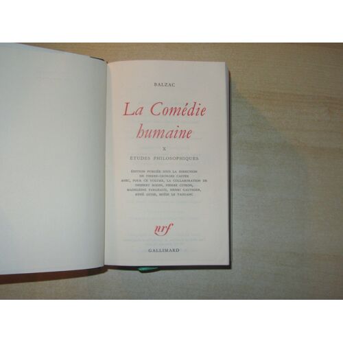 La Comedie Humaine, Tomes X 10, Etudes Philosophiques Ii, Etudes Analytiques
