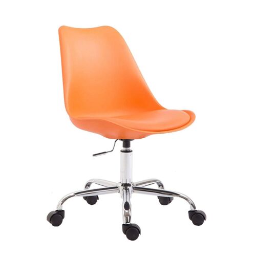 Chaise de bureau tabouret à roulette hauteur réglable orange TABO10023