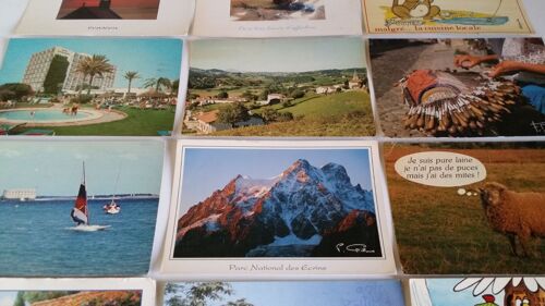 Lot De 12 Cartes Postales Pays Divers + Cp Humour France