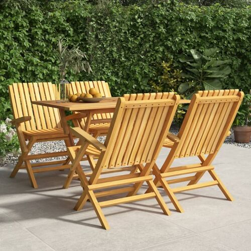 Vidaxl Ensemble À Dîner De Jardin 5 Pcs Bois De Teck Massif