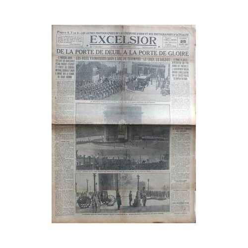 Excelsior N° 6678 Du 25/03/1929 - De La Porte De Deuil A La Porte De Gloire - Les 2 Vainqueurs Sous L'arc De Triomphe.