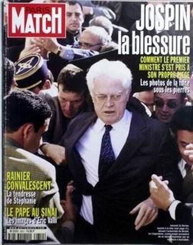 Paris Match N° 2650 Du 09/03/2000 - Jospin La Blessure  -   La Fuite Sous Les Pierres  -  Rainier Convalescent  -  Le Pape Au Sina+¿   -   Image D'eric Valli.