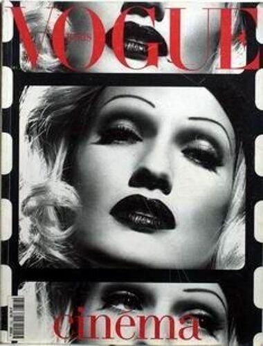 Vogue Paris N° 752 Du 15/12/1994 - Pour Celebrer Le Centenaire Du Cinema - Un Hommage A L'ange Bleu   -   Karen Mulder Sous Le Pinceaux De Jacques Clemente Devient Marlene - Coiffure Bruce Libre Chez Atlantis. Realisation Delphine Treanton - Photo...