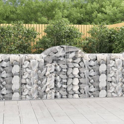 Vidaxl Paniers À Gabions Arqués 50 Pcs 200x50x100/120 Cm Fer Galvanisé