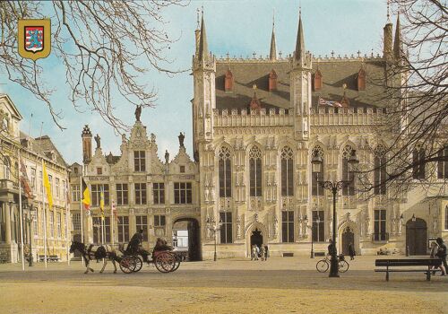 Brugge, " L'ancien Greffe Civil (Hôtel De Ville) Et Le Palais De Justice", Belgique.