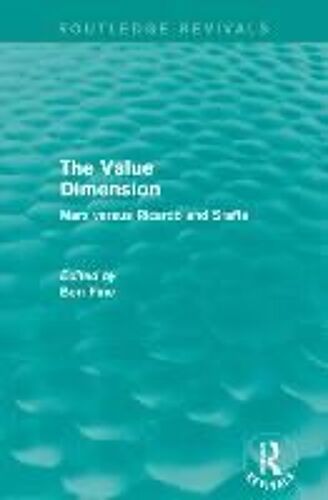 The Value Dimension (Routledge Revivals)