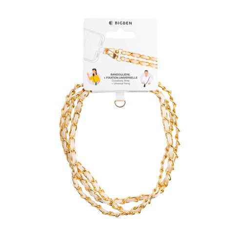 BIGBEN CONNECTED BBANDCHAINC - Bandoulière chaine gold + crème