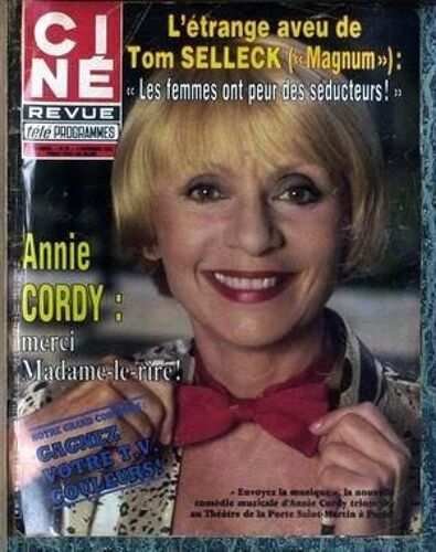 Cine Tele Revue N° 45 Du 04/11/1982 - Tom Selleck - Annie Cordy.