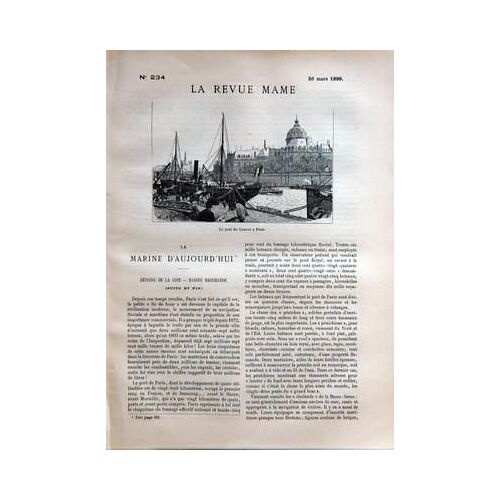 Revue Mame (La) N° 234 Du 26/03/1899 - La Marine D'aujourd'hui  -   Defense De La Cote   -   Marine Marchande   -   Le Port Du Louvre A Paris - Le Cuir Et La Viande De Caiman