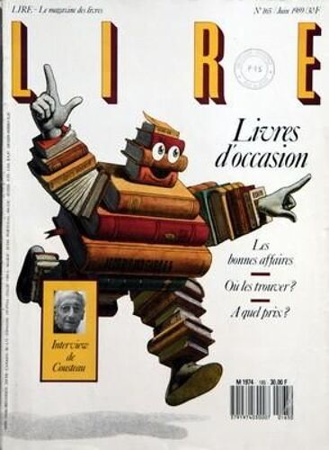 Lire N° 165 Du 01/06/1989 - Livres D'occasion   -   Les Bonnes Affaires   -   Ou Les Trouver  -   A Quel Prix - Interview De Cousteau