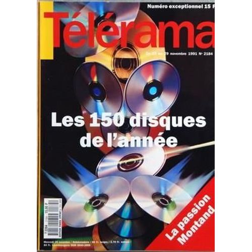 Telerama N° 2184 Du 20/11/1991 - Les 150 Disques De L'annee - La Passion Montand