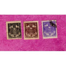Lot De 3 Timbres Monaco Armoiries 1924