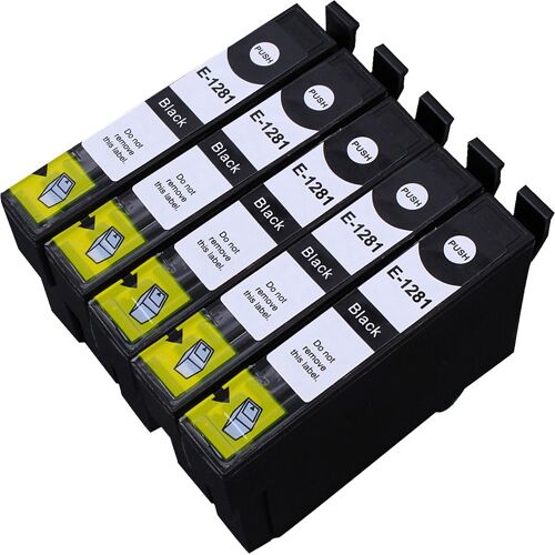 5 x Cartouche d'encre avec puce compatible Epson C13T12854010, T1285 pour imprimantes  Stylus Office BX305FW, Stylus Office BX305FW Plus, Stylus S22, Stylus SX125, Stylus SX130, Stylus SX230, Stylu