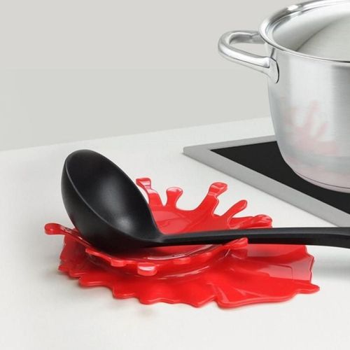 Cuillère En Forme D'éclaboussure De Sauce Tomate, Support De Cuillère, Ustensiles De Cuisine, Table À Manger, Spatule À Soupe, Accessoires De Cuisine