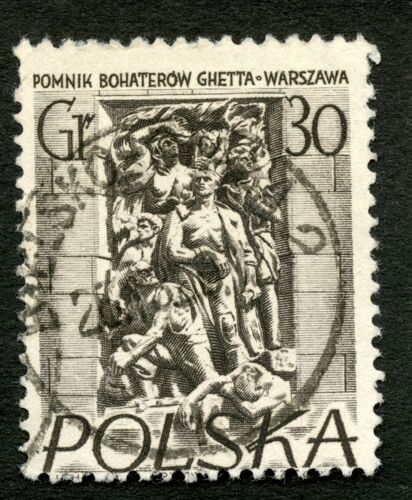 Timbre Oblitéré Polska, Pomnik Bohaterow Ghetta, Warszawa, Gr 30