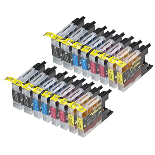 16 x Cartouches d'encre compatibles Brother LC1280 pour imprimantes  MFC-J6510DW, MFC-J5910DW, MFC-J6710DW, MFC-J6910DW. LC1280BK, LC1280C, LC1280M, LC1280Y
