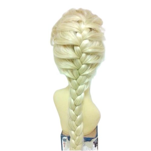 Perruque Blonde Tresse Cosplay Déguisement Costume Elsa La Reine Des Neiges Frozen Personnage Disney Princesse Convention Soirée Sortie Adulte Enfant Qualité Black Sugar
