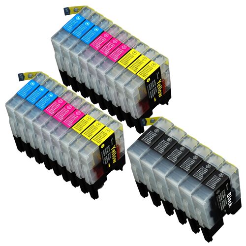 24 x Cartouche d'encre compatible Brother LC1220, LC1240 pour imprimantes  MFC-J6510DW, DCP-J525W, DCP-J725DW, DCP-J925DW, MFC-J430W, MFC-J5910DW, MFC-J625DW, MFC-J6710DW, MFC-J6910DW, MFC-J825DW. L