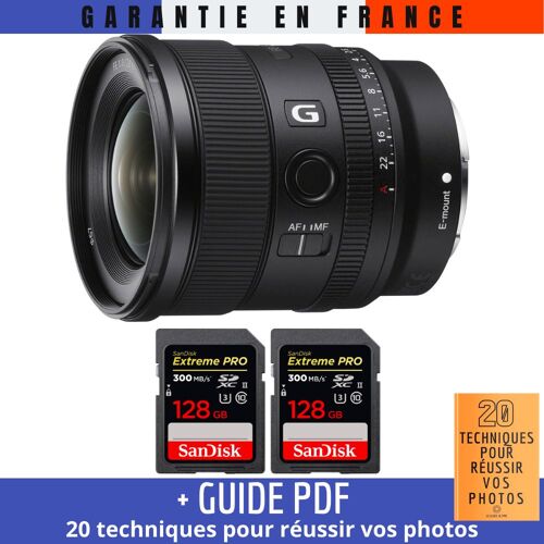 Sony FE 20mm f/1.8 G + 2 SanDisk 128GB Extreme PRO UHS-II SDXC 300 MB/s + Guide PDF ""20 TECHNIQUES POUR RÉUSSIR VOS PHOTOS""