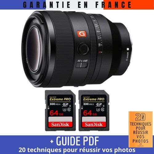 Sony FE 50mm f/1.2 GM + 2 SanDisk 64GB Extreme PRO UHS-II SDXC 300 MB/s + Guide PDF ""20 TECHNIQUES POUR RÉUSSIR VOS PHOTOS""