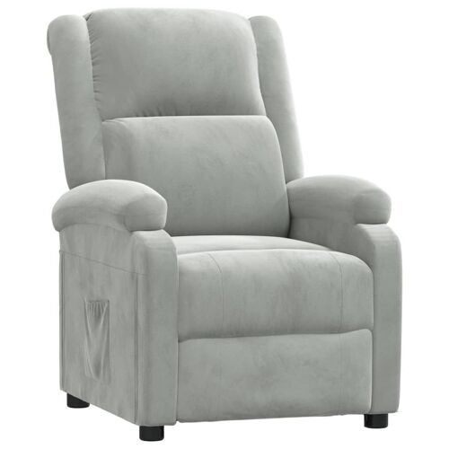 vidaXL Fauteuil inclinable Gris clair Velours