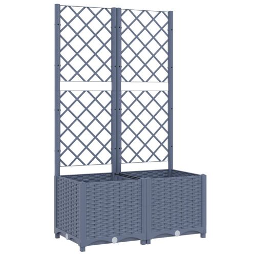 Vidaxl Jardinière Avec Treillis Gris Foncé 80x40x136 Cm Pp