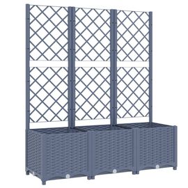 Vidaxl Jardinière Avec Treillis Gris Foncé 120x40x136 Cm Pp