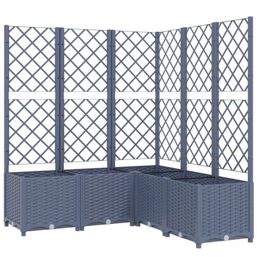 Vidaxl Jardinière Avec Treillis Gris Foncé 120x120x136 Cm Pp