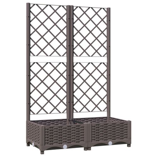 Vidaxl Jardinière Avec Treillis Marron 80x40x121,5 Cm Pp
