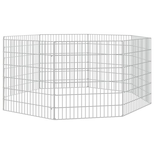 Vidaxl Cage À Lapin 8 Panneaux 54x60 Cm Fer Galvanisé