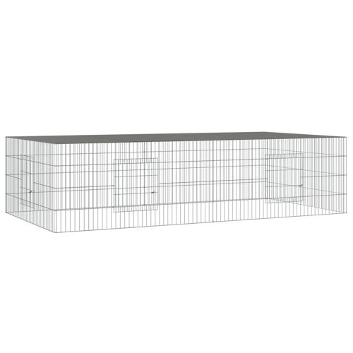 Vidaxl Cage À Lapin 2 Panneaux 220x110x55 Cm Fer Galvanisé