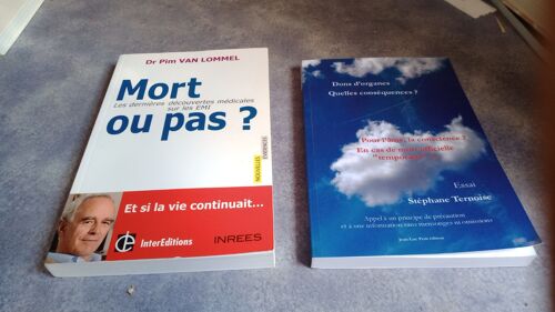 2 Livres Pim Van Lommel Mort Ou Pas, Les Dernièrs Découvertes Sur Les Emi + Dons D'organes Quelles Conséquences, Pour L'âme, La Conscience. En Cas De Mort Officielle Temporaire, Ternoise. Lot De 2