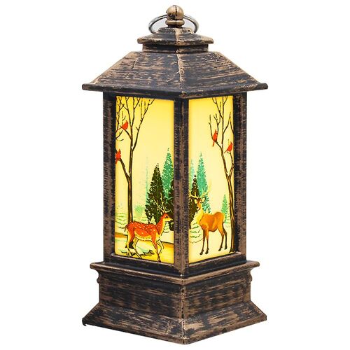 Lanterne De Noël Chandelier Lampe Veilleuse ? Cerf En Bronze