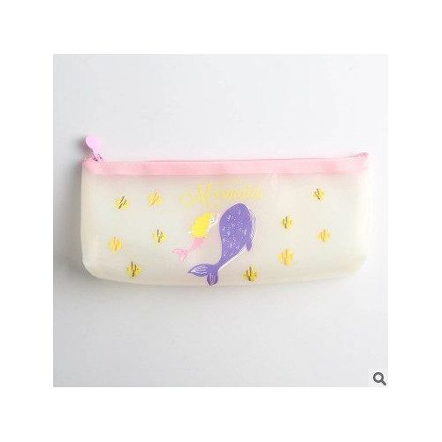 Sac Transparent En Forme De Baleine En Forme De Sirène, Sac À Crayons De Grande Capacité, Étui De Rangement De Papeterie, Sac De Rangement, Fournitures Scolaires Et De Bureau