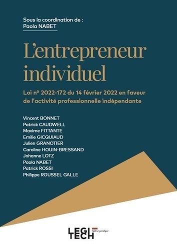 L'entrepreneur Individuel - Loi N° 2022-172 Du 14 Février 2022 En Faveur De L?Activité Professionnelle Indépendante