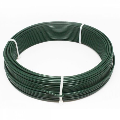 Linxor ® Fil de tension en acier galvanisé plastifié pour grillage ou autre - 50 m x 2.4mm Ø - Vert