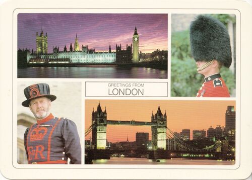 London, "  The House Of Parliament, Guardsman, Yeoman Of The Tower, Tower Bridge ".