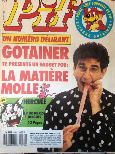 Pif N°1050 Un Numero Delirant Gotainer Te Presente Un Gadget Fou La Matiere Molle