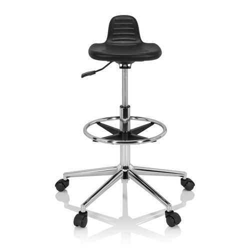 Siège Technique / Tabouret Technique Top Work 03 I Mousse Pu Noir Hjh Office
