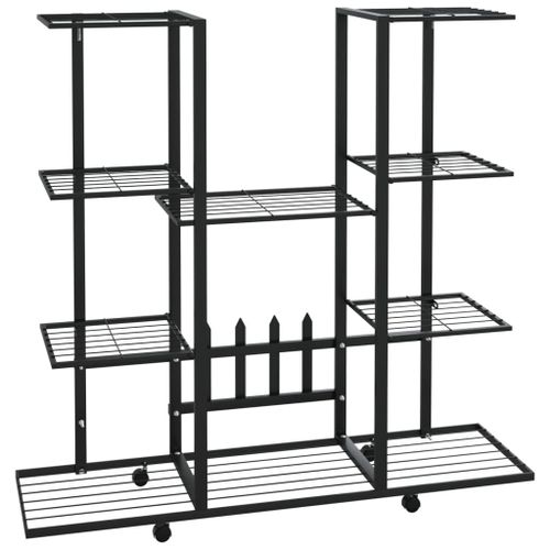 Vidaxl Jardinière Avec Roues 94,5x24,5x91,5 Cm Noir Fer