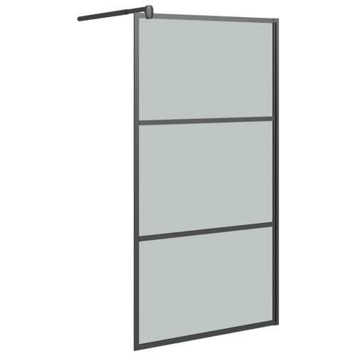 vidaXL Paroi de douche 100x195 cm Verre ESG foncé Noir